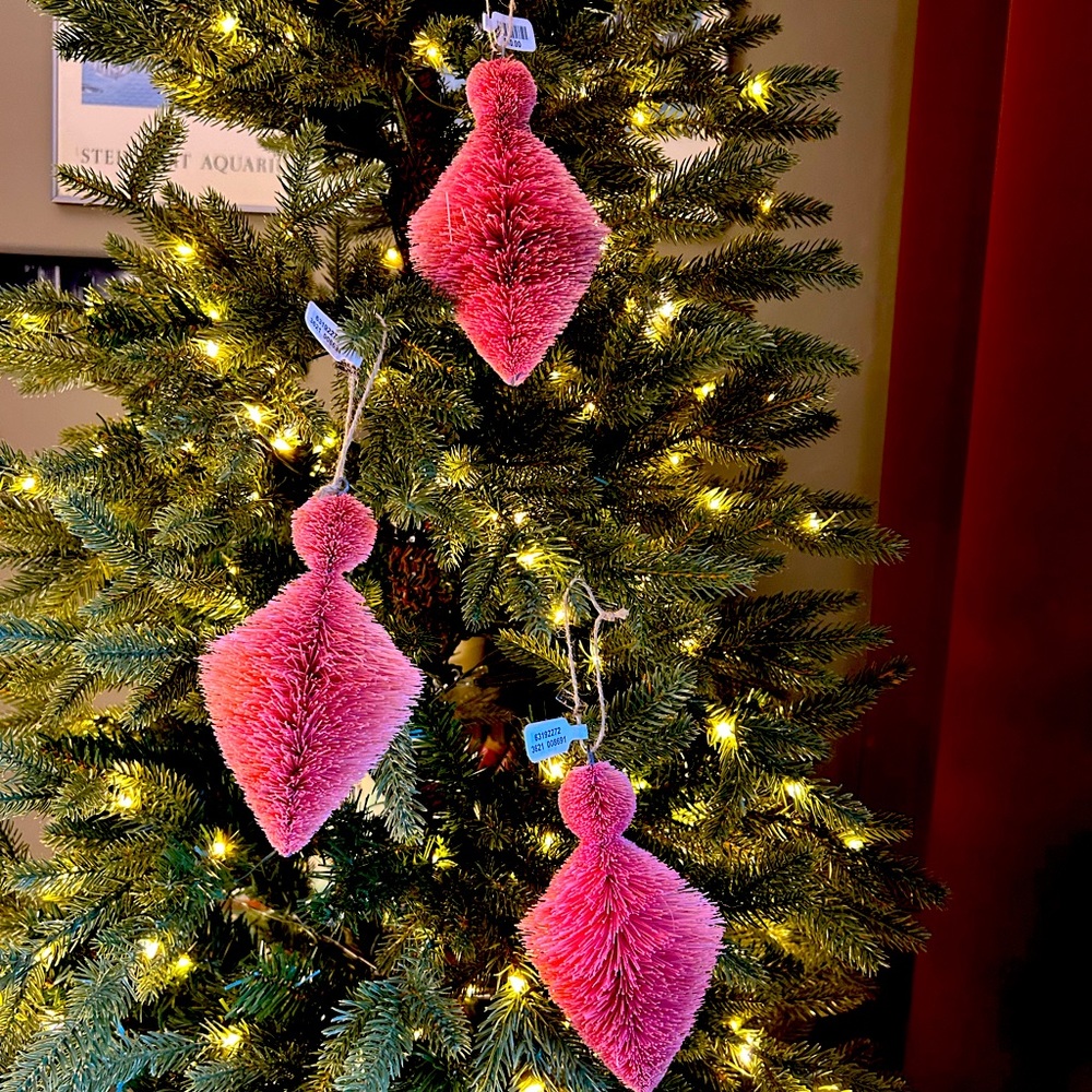 3 Sold Out Anthropologie Terrain buri bottle brush Christmas Holiday Ornaments